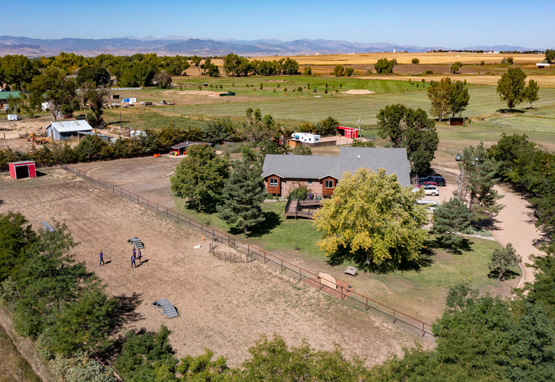 An aerial view of Paragon Service Dogs facility