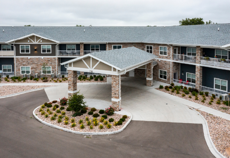 An aerial external view of Deer Run Apartments