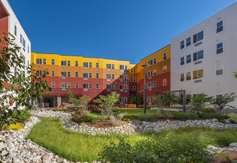 Common area outside of multifamily building