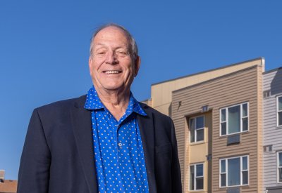 William Wade in front of a blue sky