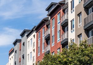 apartment buildings in a row