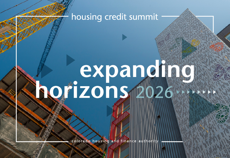 2026 CHFA Housing Credit Summit branded image of building and sky with text that says expanding horizons 2026