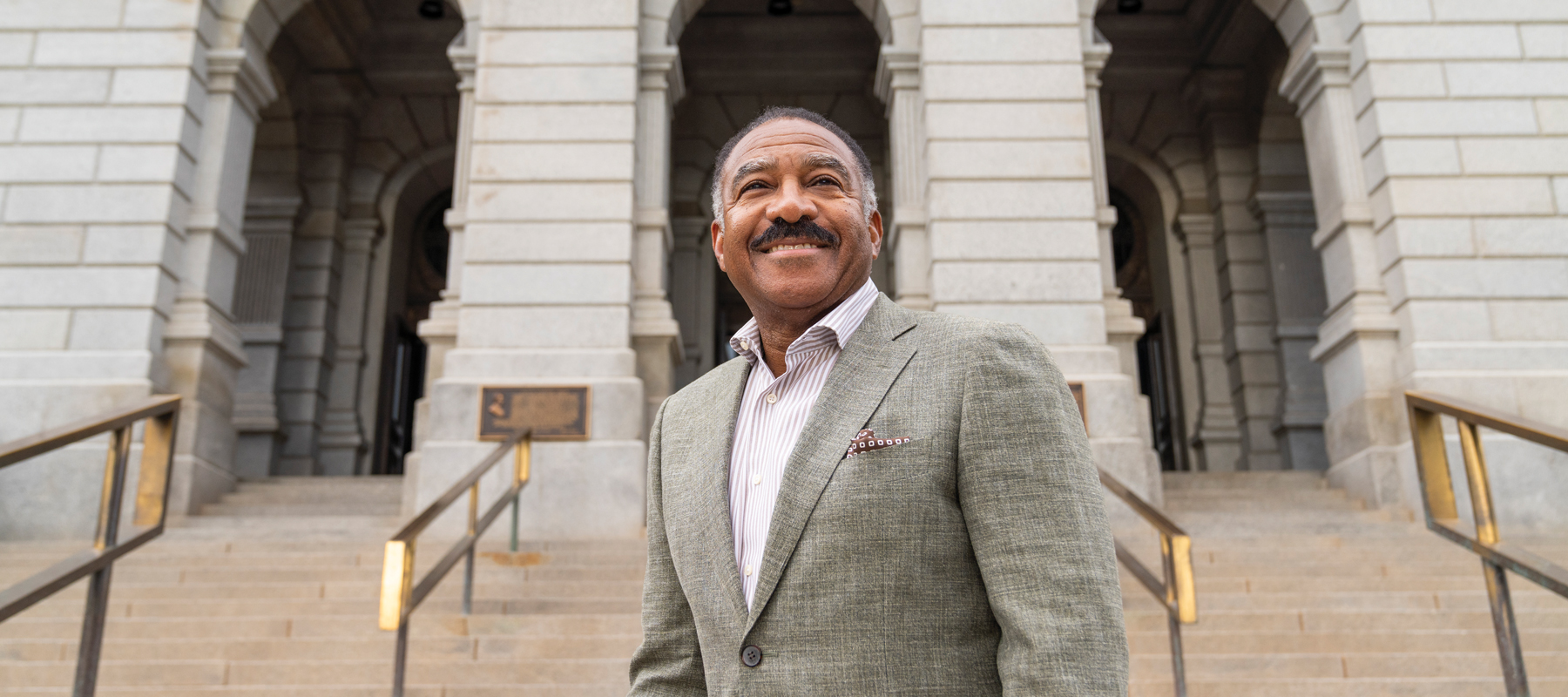 Pennfield Tate III on the steps of the Denver Capitol