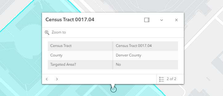 Targeted Area Map click census tract