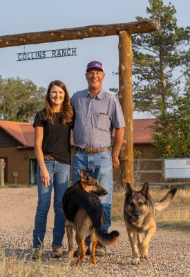 Amy Johnson standing with another person on Collins Ranch