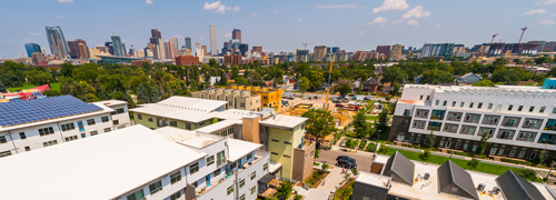 An aerial view of Denver