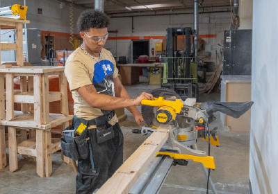a person using a power tool