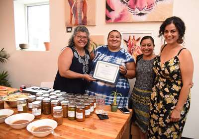 women selling jams and jellies