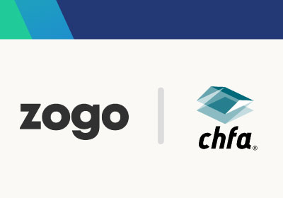 An image of the Zogo logo and the CHFA logo side by side