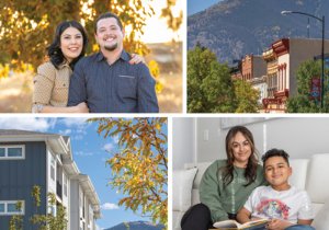 a grid of photos for the community report that include chfa customers and colorado landscapes