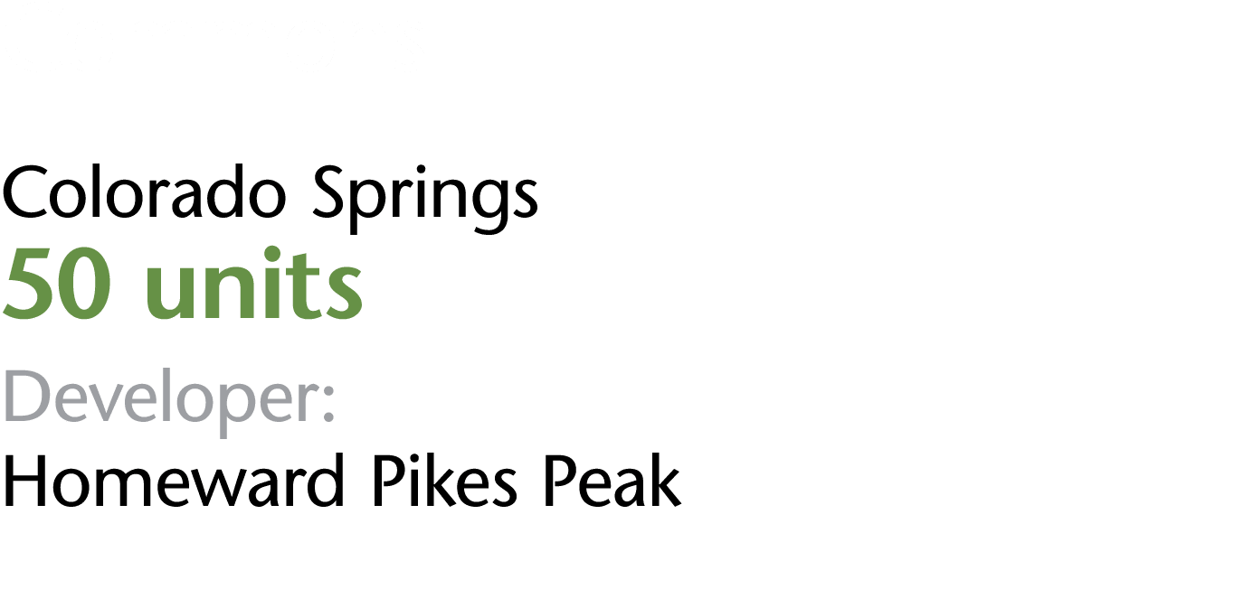 Commons Colorado Springs 50 units Developer: Homeward Pikes Peak