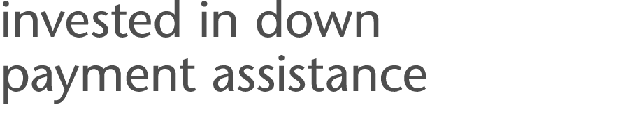 invested in down payment assistance