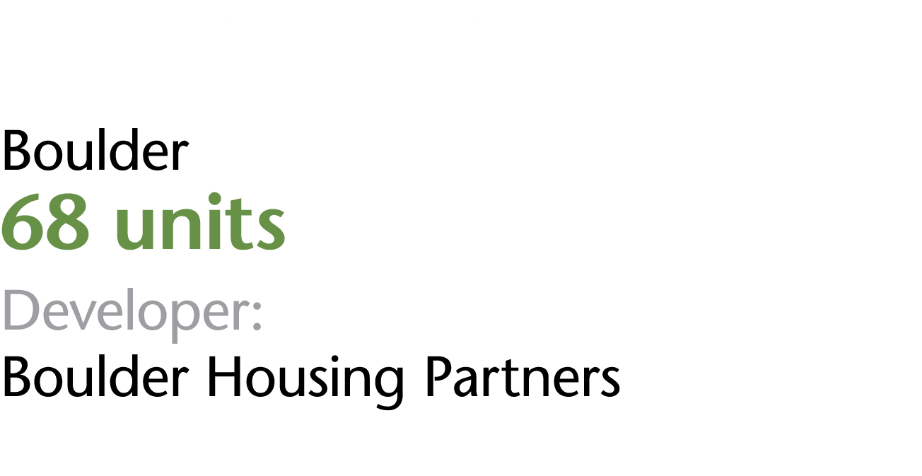 Woodlands Madison Boulder 68 units Developer: Boulder Housing Partners