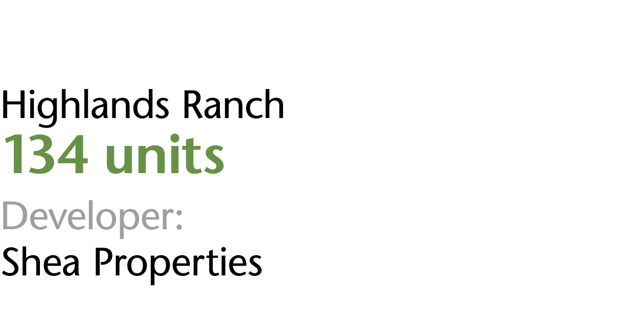 The Audrey Highlands Ranch 134 units Developer: Shea Properties