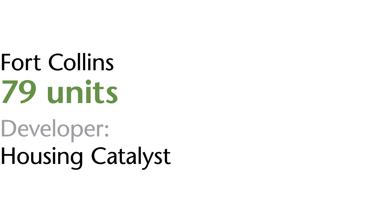 Oak 140 Fort Collins 79 units Developer: Housing Catalyst