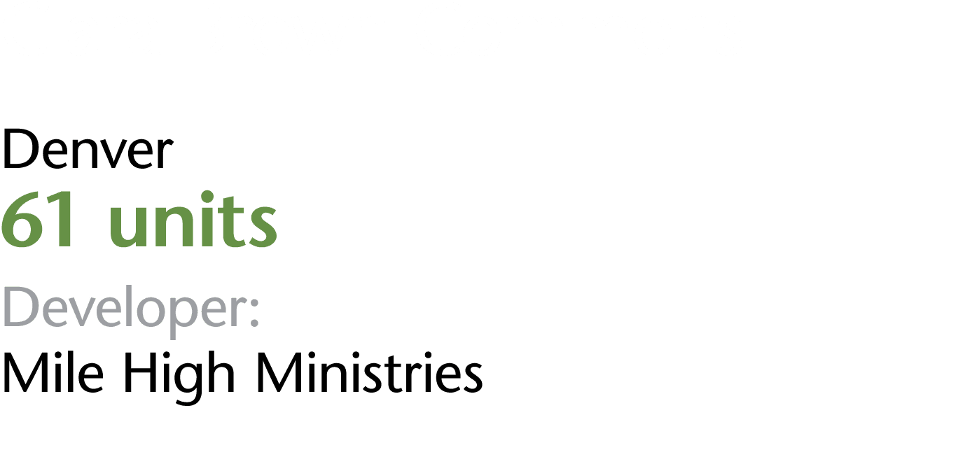 Clara Brown Commons Denver 61 units Developer: Mile High Ministries