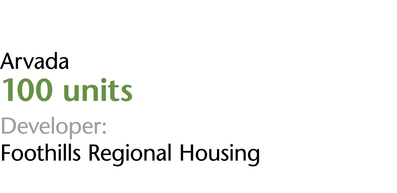 Allison Village Arvada 100 units Developer: Foothills Regional Housing