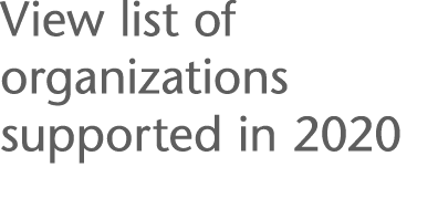 View list of organizations supported in 2020