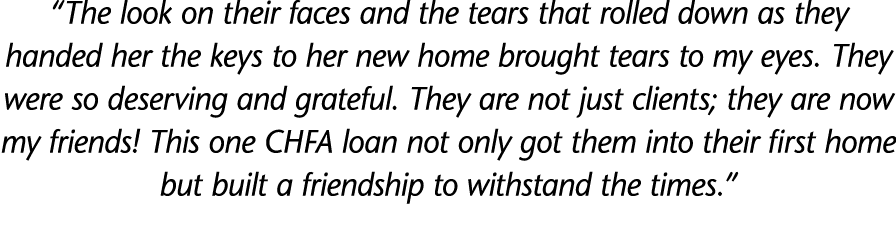  The look on their faces and the tears that rolled down as they handed her the keys to her new home brought tears to    