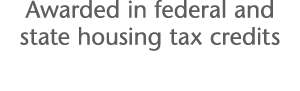 Awarded in federal and state housing tax credits