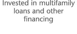 Invested in multifamily loans and other financing
