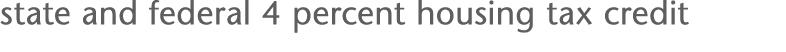 state and federal 4 percent housing tax credit